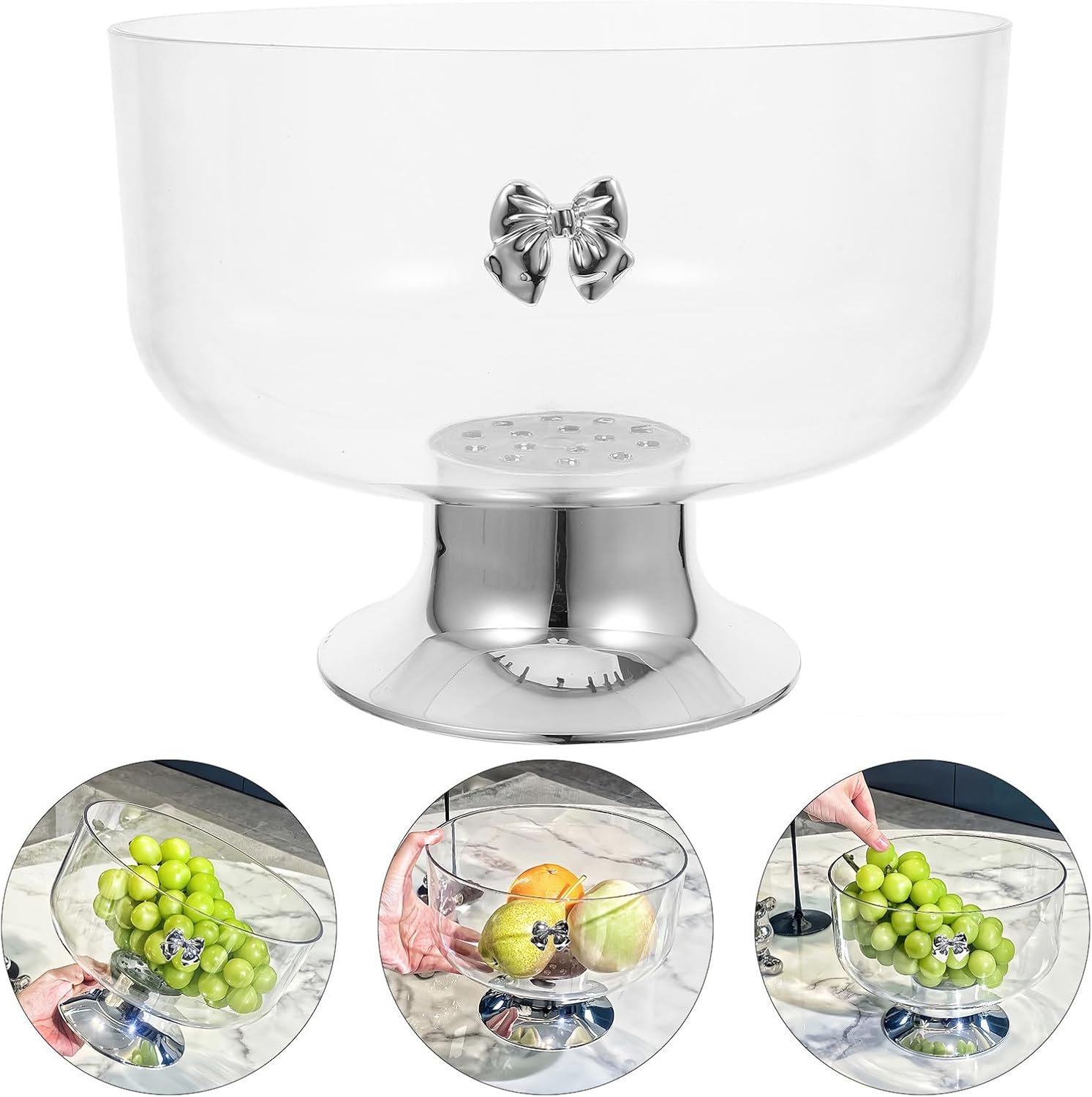 Wholesale Transparent Tall Acrylic Footed Trifle Dessert Bowl Stable Base Fruit Snacks Kitchen Display Party Decor Holiday Favor Factory