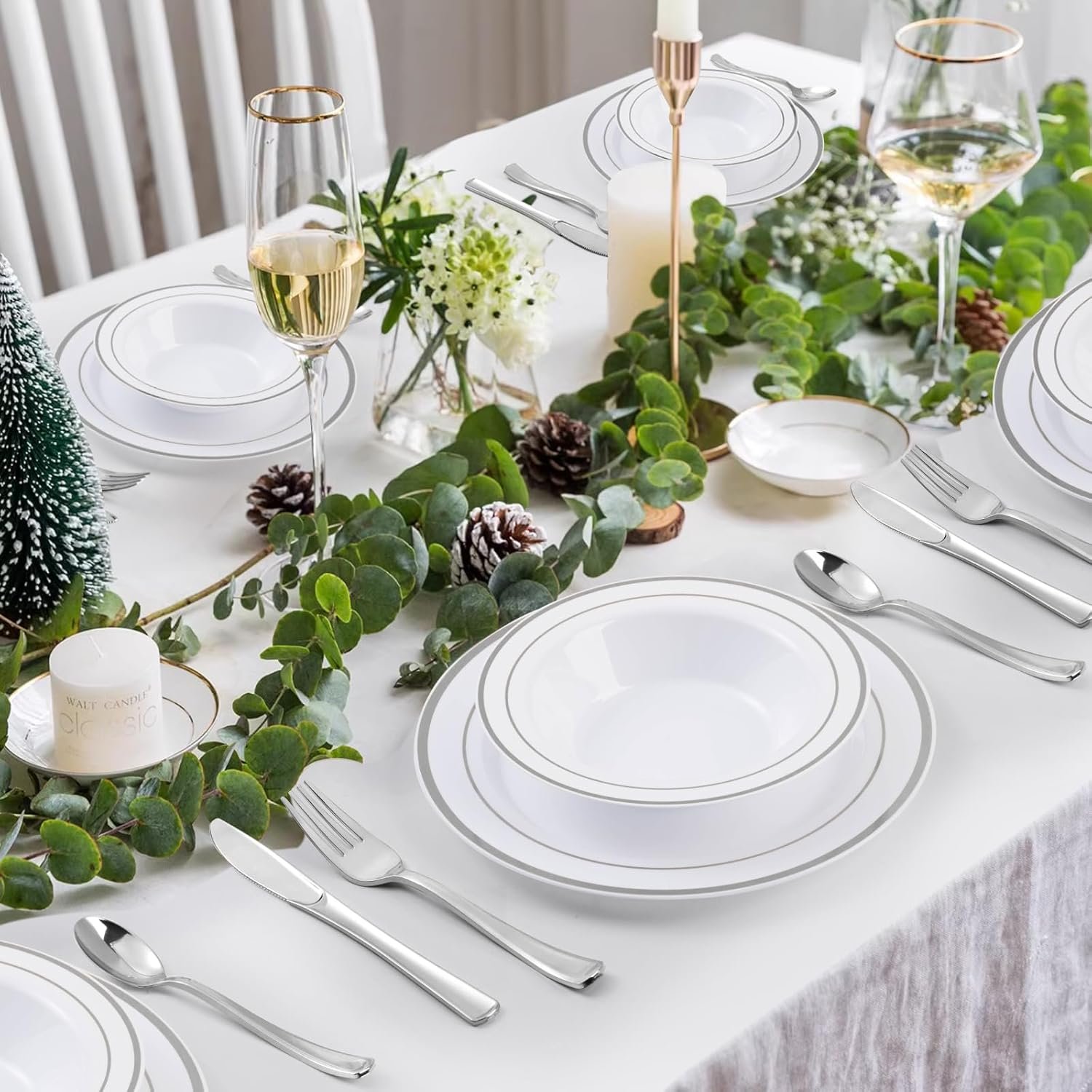 Wholesale 50 Pack 12oz Plastic Disposable Soup Bowls with Silver Rim for Weddings Parties Dinners Catering Everyday Use Factory