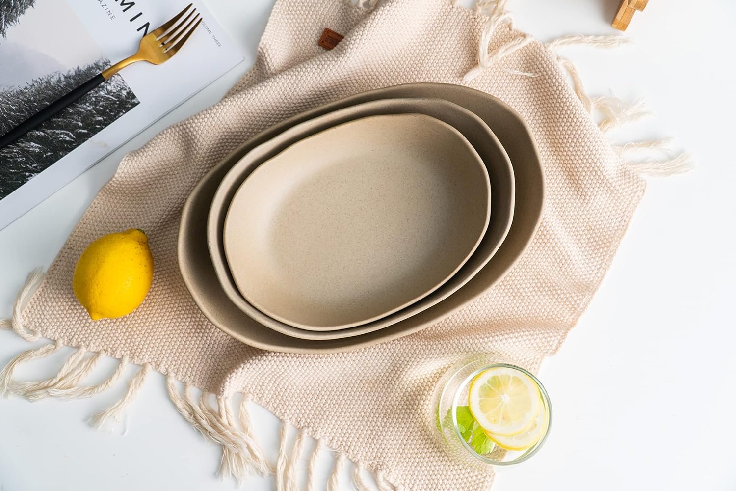 OEM 3-Tier Ceramic Fruit Basket Bowl Set for Kitchen Counter Home Storage of Fruits Veggies Snacks Nuts Bread Candy with Holder Tray (Porcelain) Factory