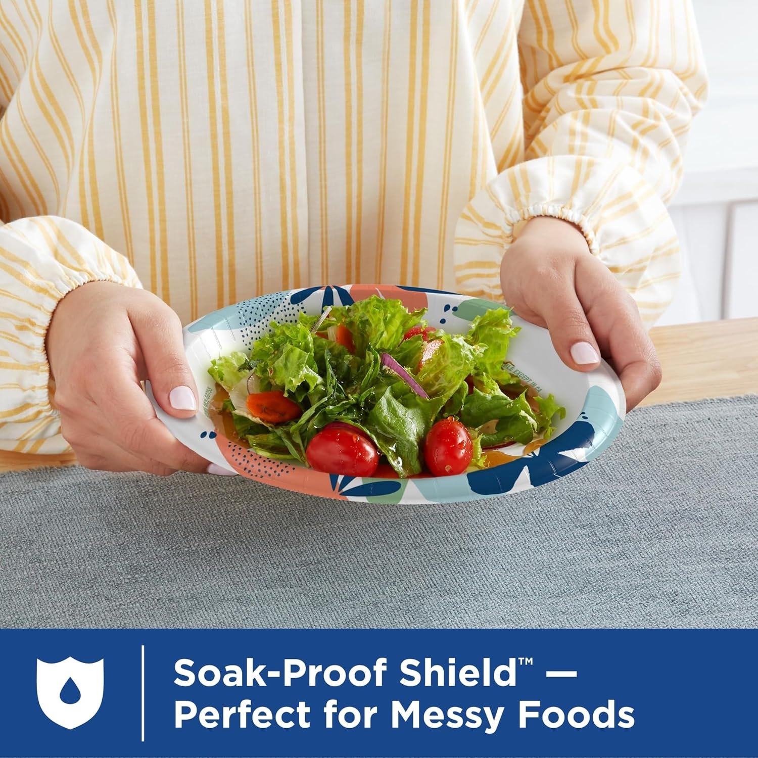 Wholesale 8.5 Inch Medium Paper Plates 90 Count 2X Stronger Microwave-Safe Soak-Proof Cut Resistant Disposable for Everyday Meals Factory