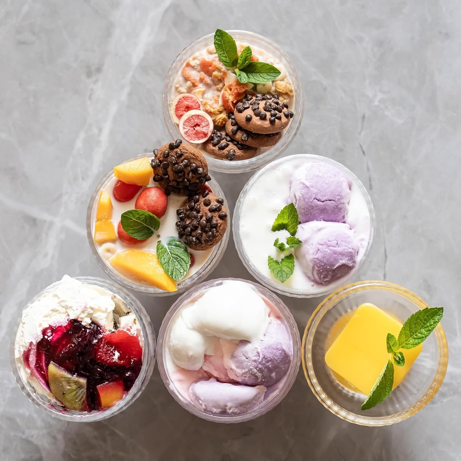 OEM 10 OZ Glass Dessert Bowls and Spoons Set 12 Pieces Crystal Ice Cream Sundae Parfait Glasses for Salad Snacks Candy Fruit Milkshakes Sherbet Trifle Footed Decorative Shrimp Cocktail Cups Factory