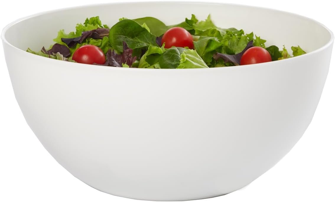Wholesale White Plastic Salad and Serving 10-inch Bowls Set of 3 Reusable BPA-free 135 oz. Capacity Factory