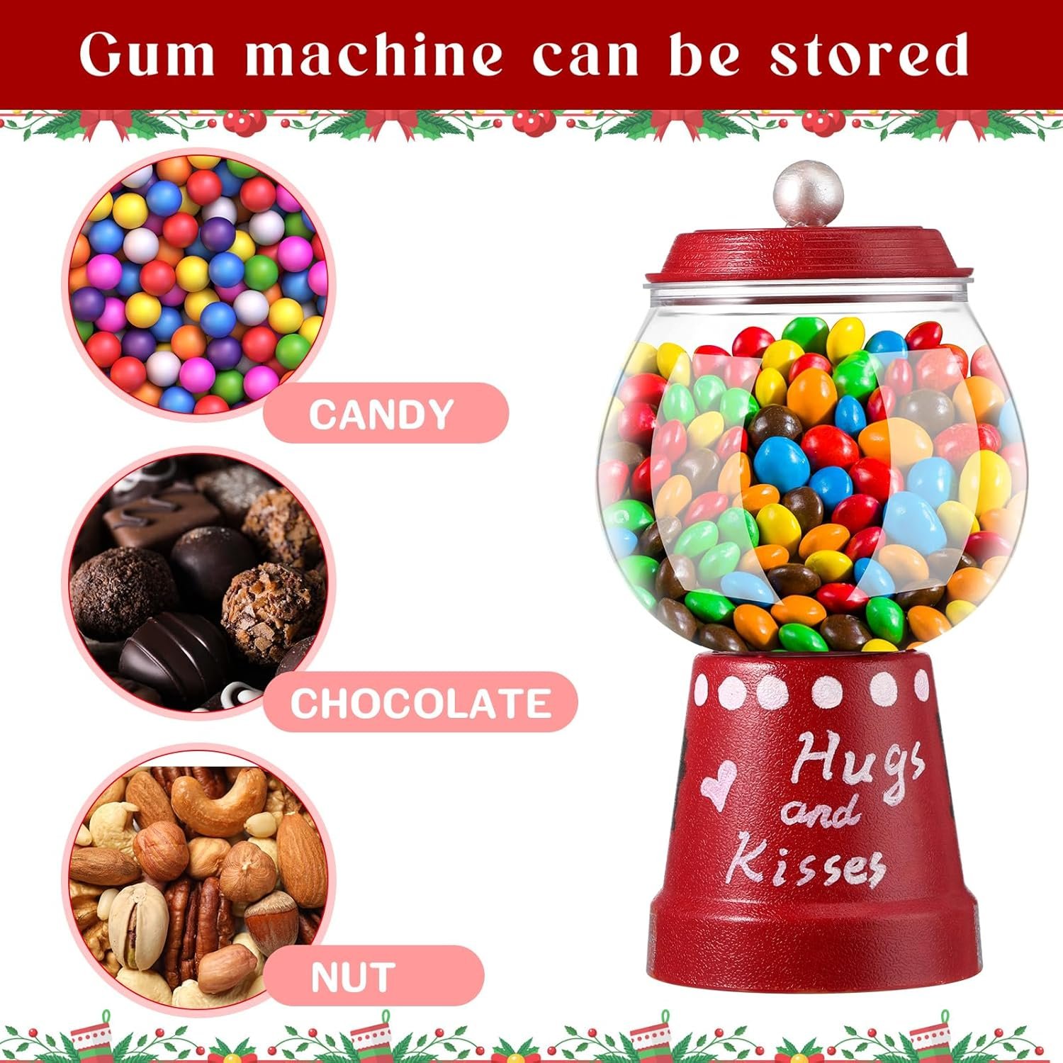 Wholesale 8-Piece Winter Candy Jar Set with Gumball Machines Valentine Snowman Fishbowls Terra Cotta Snowman Family Plastic Pots for Home DIY Crafts Gifts Carnival Game Accessories Factory