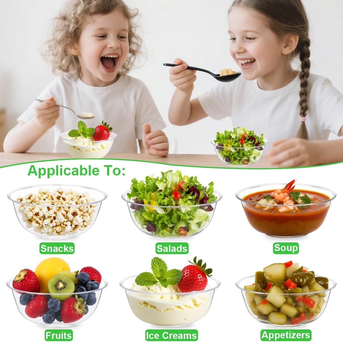 Wholesale 100 Pack 8oz Small Clear Plastic Hard Disposable Salad Bowls for Party Serving Ice Cream Desserts Catering Special Events Factory Wholesale 100 Pack 8oz Small Clear Plastic Hard Disposable Salad Bowls for Party Serving Ice Cream Desserts Catering Special Events Factory