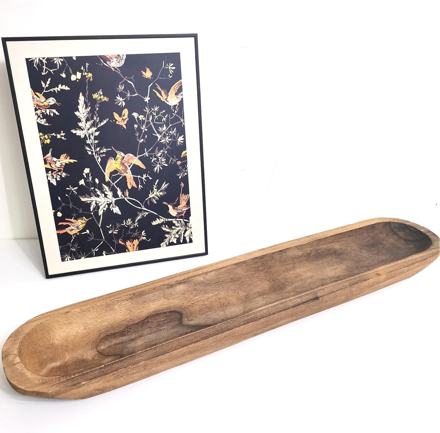 Wholesale Wooden Dough Bowl Rustic Bread Tray Hand Carved Table Centerpiece Home Decor 30x6x2 Inches Brown Factory