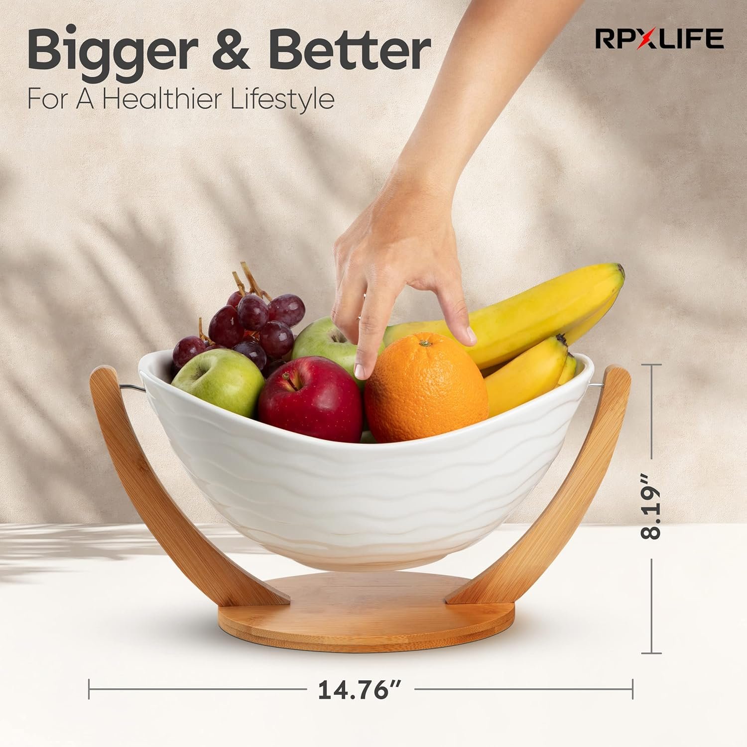 OEM 13 Inch Ceramic Fruit Bowl Large Modern Holder for Kitchen Counter Island Home Decor Pedestal Entryway Keys Manufacturer