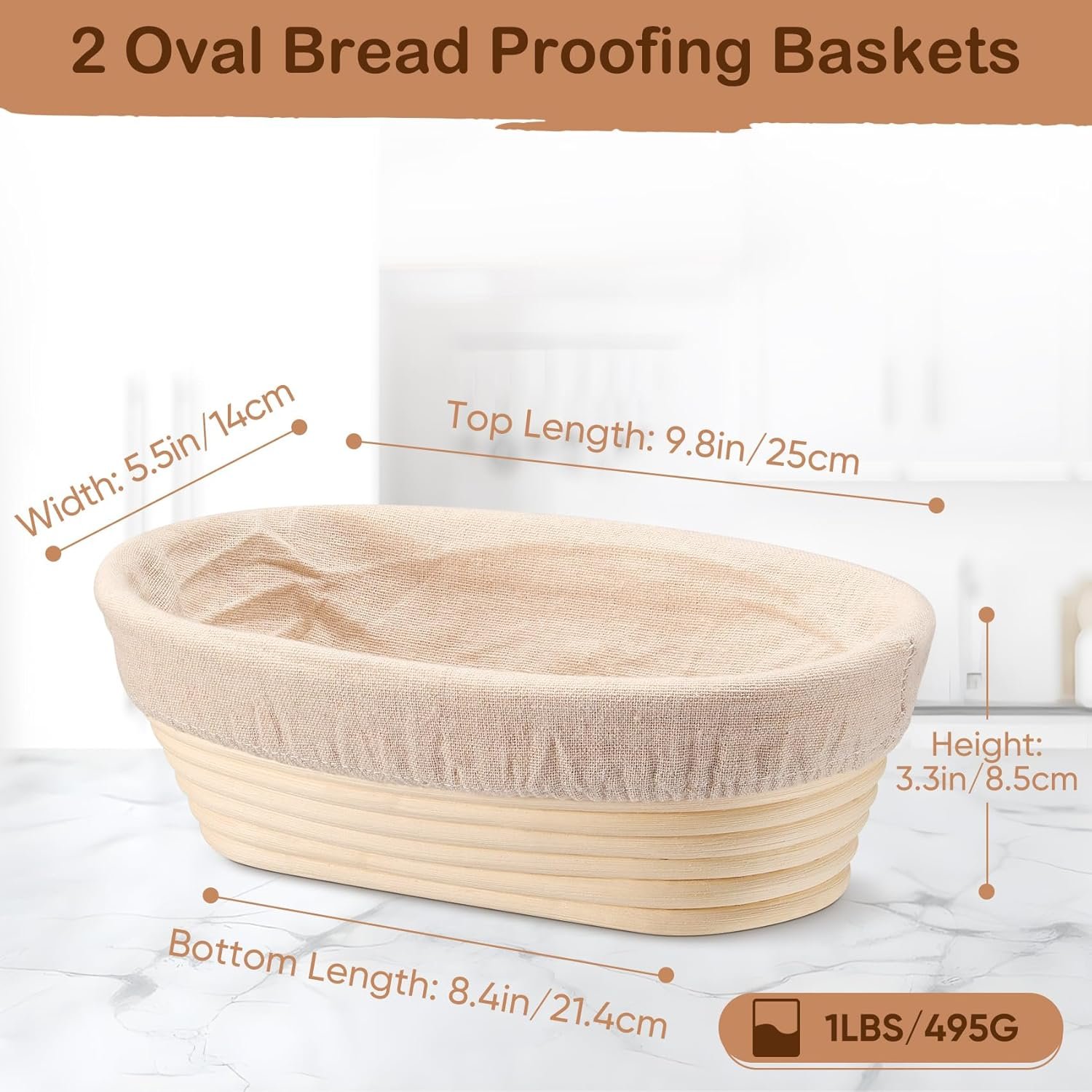OEM Bread Proofing Basket Set of 2, 10 Inch Oval Sourdough Baking Supplies with Liners for Dough Fermentation Factory OEM Bread Proofing Basket Set of 2, 10 Inch Oval Sourdough Baking Supplies with Liners for Dough Fermentation Factory