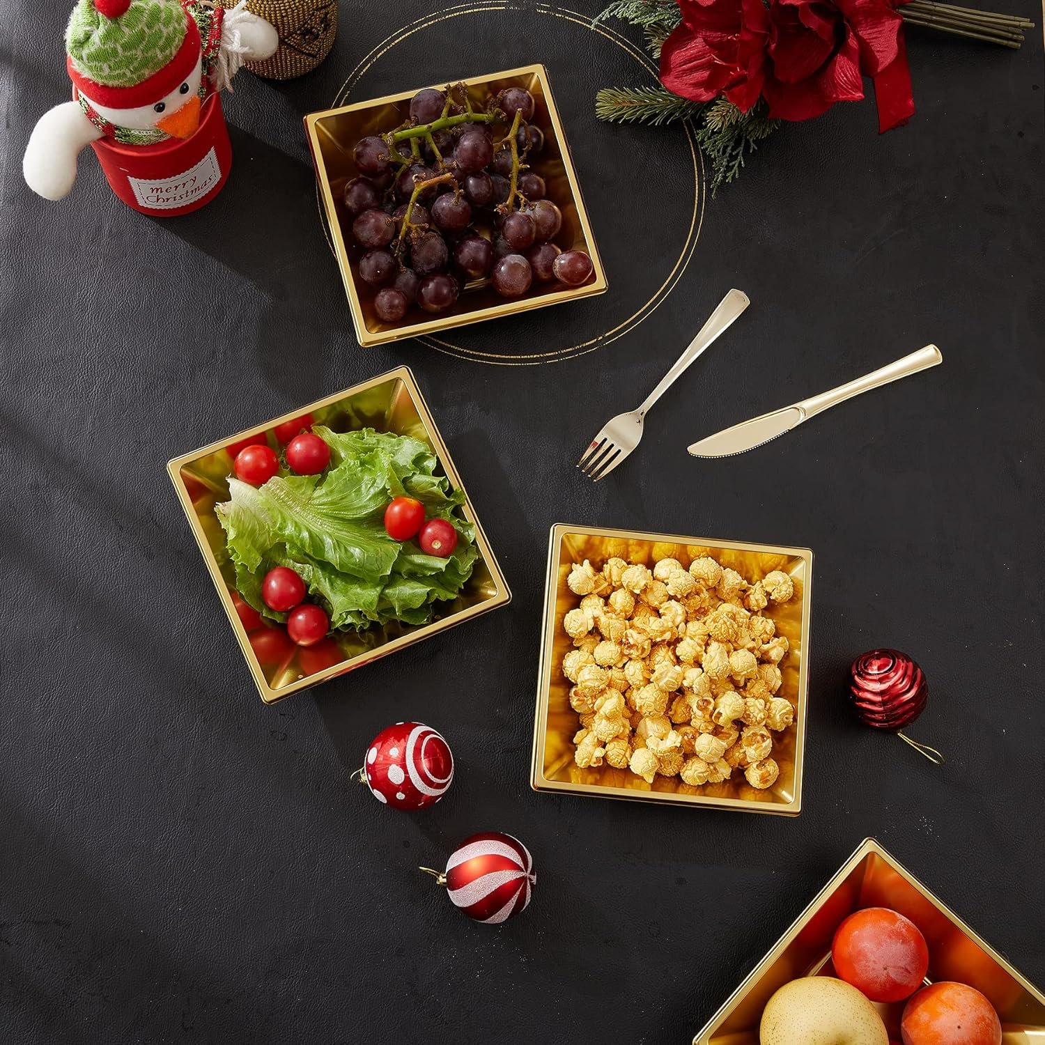 Wholesale 50 Count 12 Oz Gold Square Plastic Disposable Serving Bowls for Candy Snacks Salads Parties Weddings Birthdays Factory Wholesale 50 Count 12 Oz Gold Square Plastic Disposable Serving Bowls for Candy Snacks Salads Parties Weddings Birthdays Factory