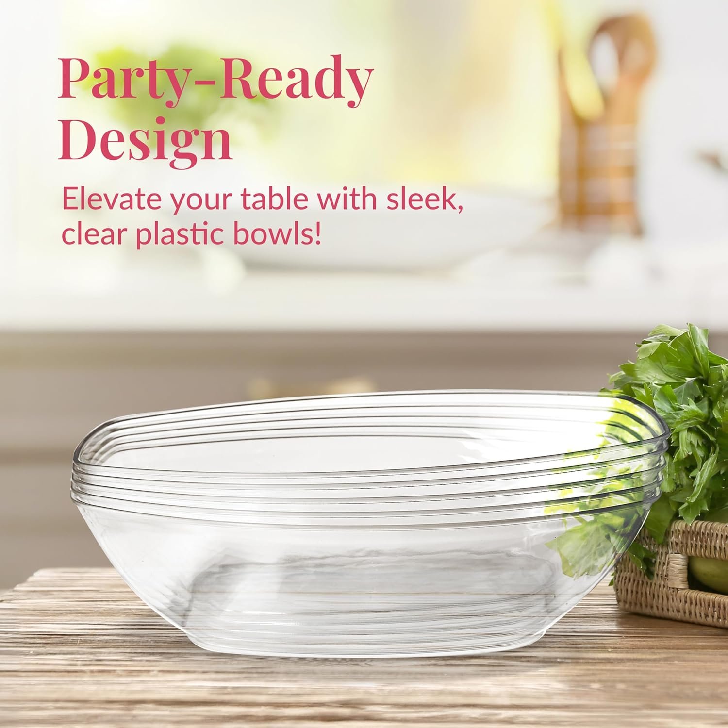 Wholesale 12 Pack Clear Oval Plastic Serving Bowls (64 Oz) Disposable Taco Bar Chip Snack Salad Candy Party Containers Factory