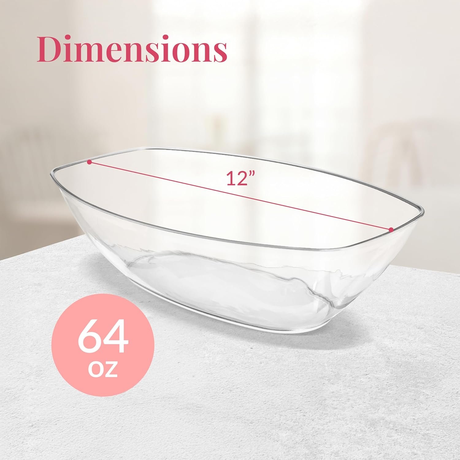 Wholesale 12 Pack Clear Oval Plastic Serving Bowls (64 Oz) Disposable Taco Bar Chip Snack Salad Candy Party Containers Factory