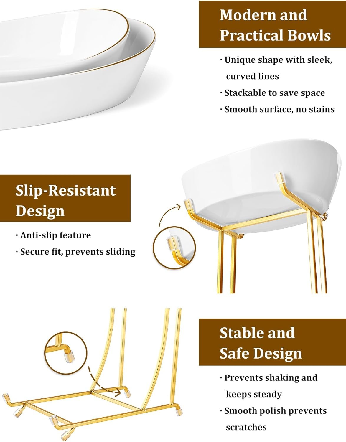 OEM 3 Tier Ceramic Fruit Bowl with Metal Stand for Kitchen Counter No Assembly Required Tiered Basket for Fruits Veggies Snacks Cakes Desserts Factory