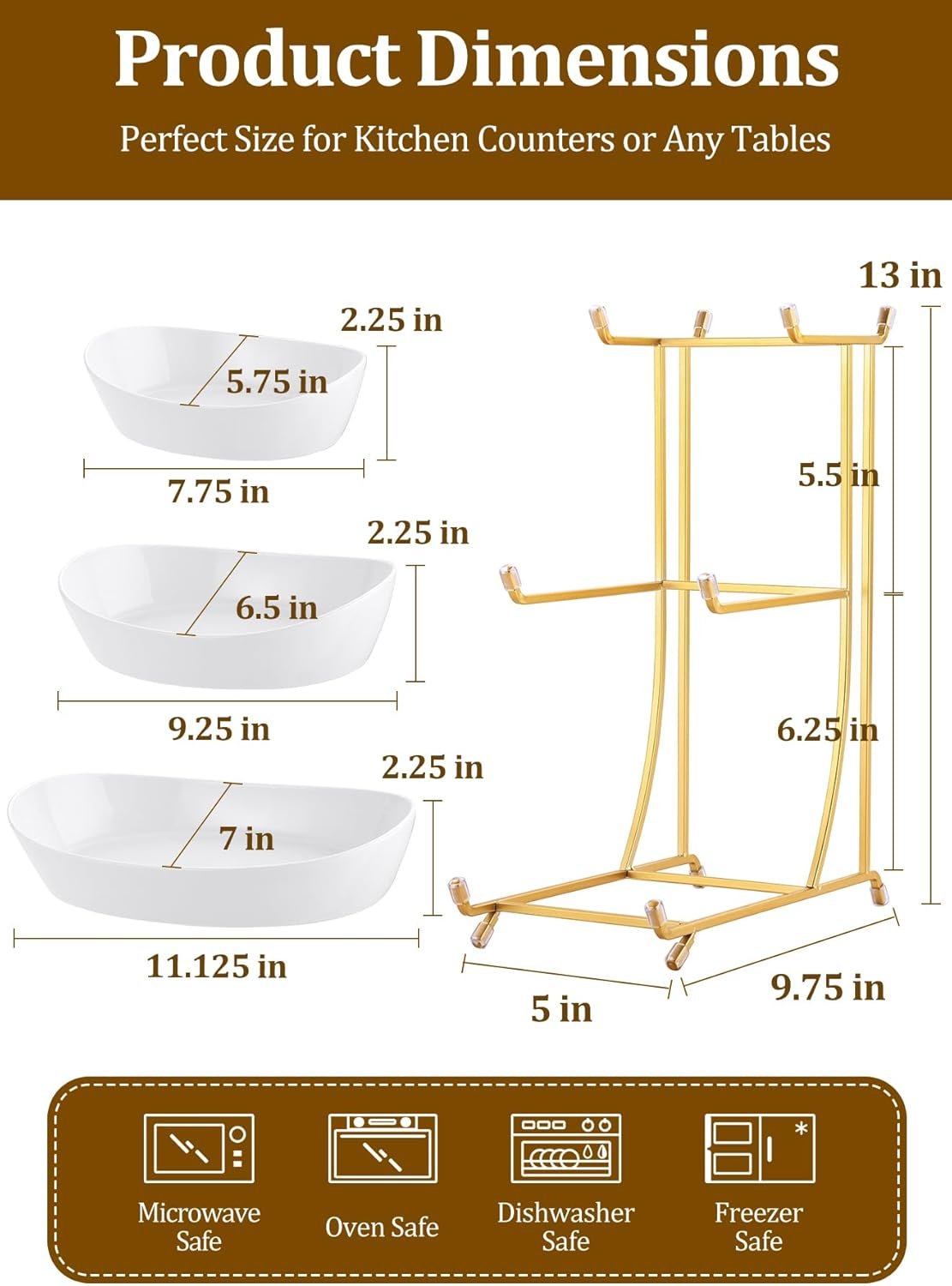 OEM 3 Tier Ceramic Fruit Bowl with Metal Stand for Kitchen Counter No Assembly Required Tiered Basket for Fruits Veggies Snacks Cakes Desserts Factory