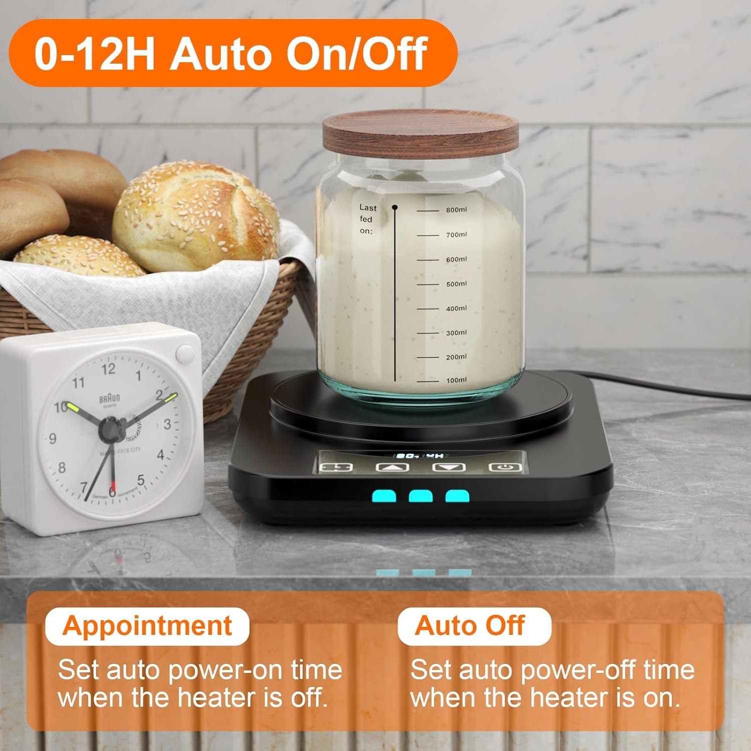 OEM Electric Sourdough Starter Warmer Mat Heating Pad Proofing Tool for Home Baking with US Plug Thermostat Timer Memory Function Factory