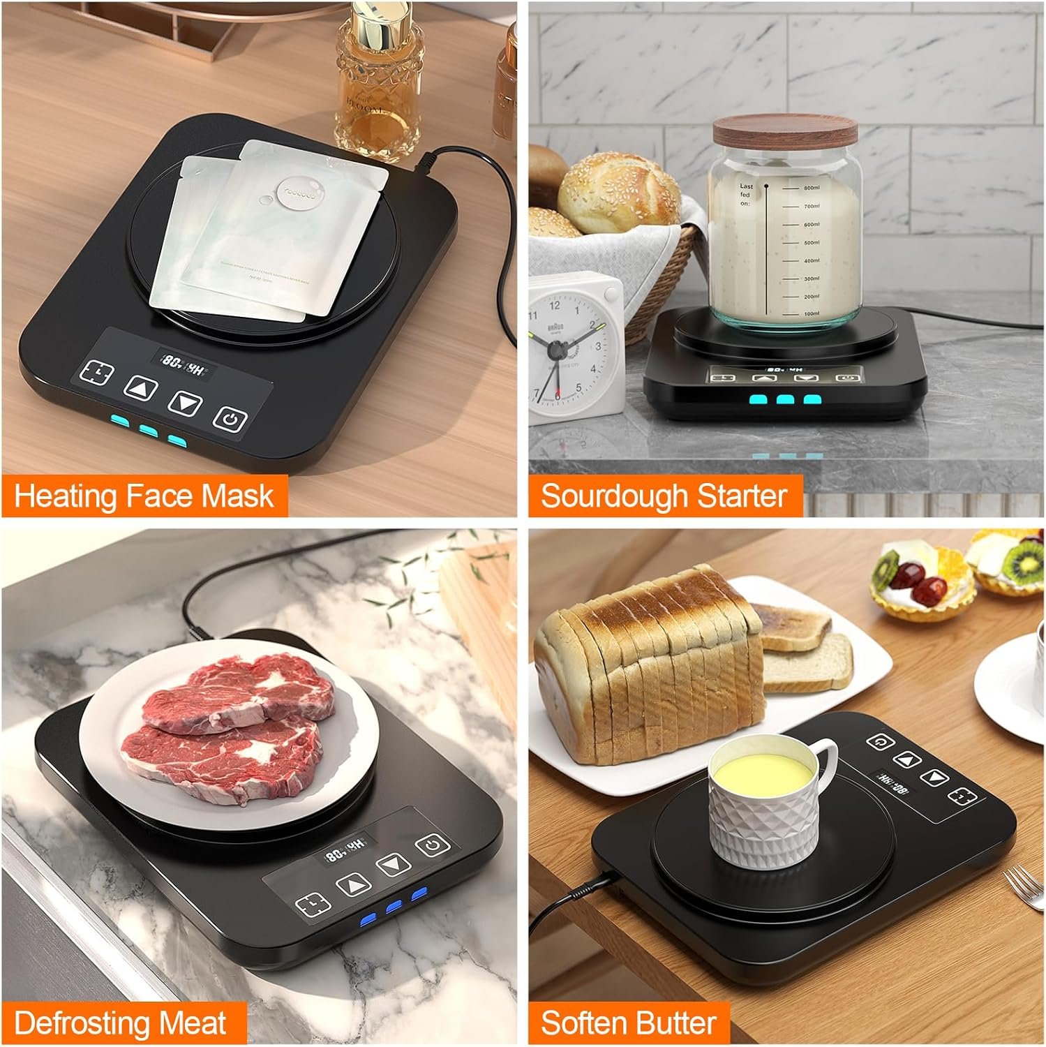 OEM Electric Sourdough Starter Warmer Mat Heating Pad Proofing Tool for Home Baking with US Plug Thermostat Timer Memory Function Factory