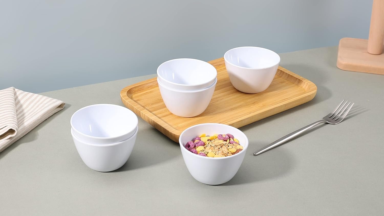Wholesale Round Melamine Bowl 8 oz White 6 Piece Set Do Not Microwave Factory Wholesale Round Melamine Bowl 8 oz White 6 Piece Set Do Not Microwave Factory