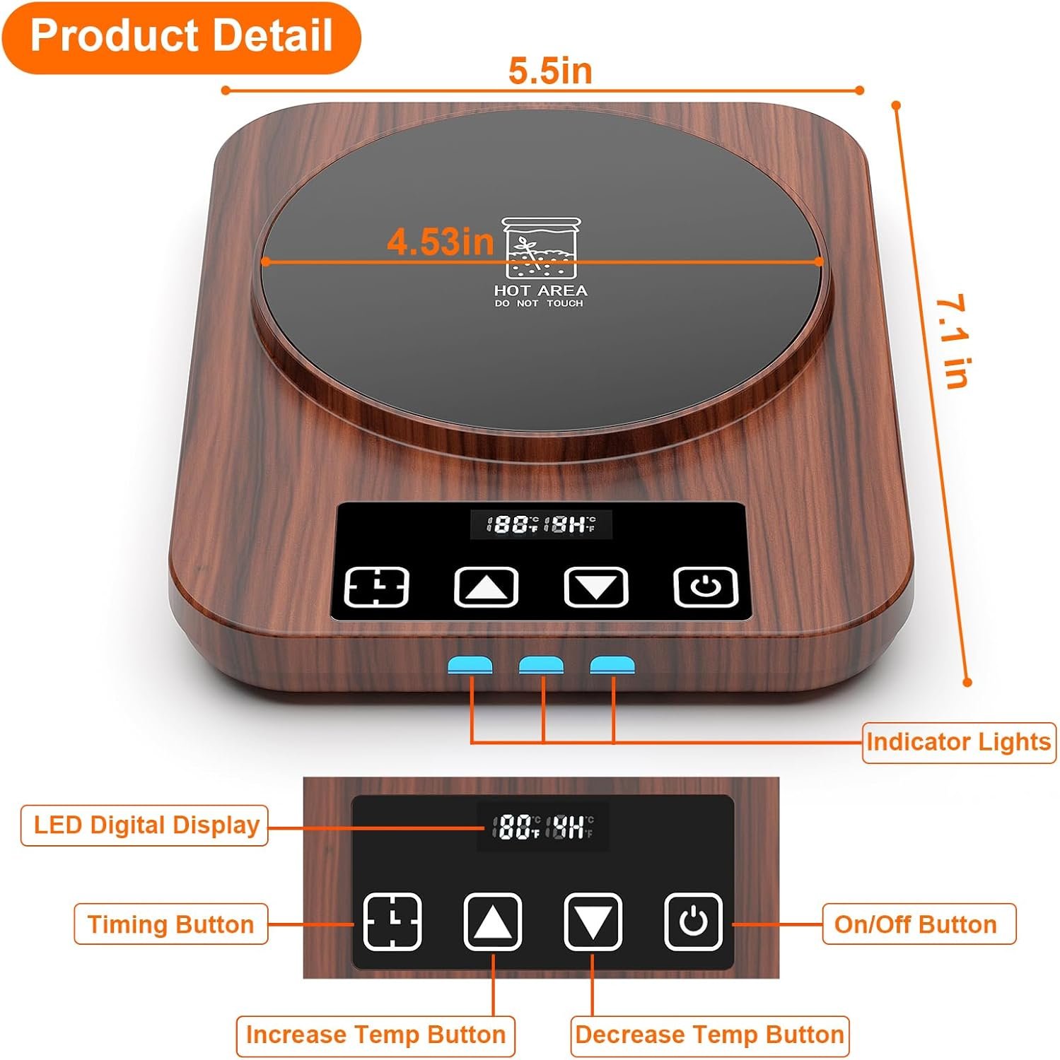 OEM Electric Sourdough Starter Warmer Heating Pad Mat with Thermostat Timing Memory Functions Wood Grain Design for Home Baking Proofing Factory