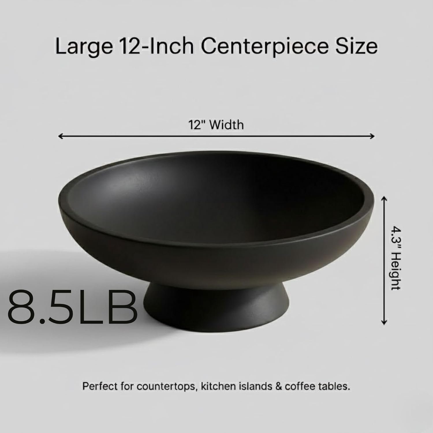 OEM 12-Inch Black Concrete Fruit Bowl Kitchen Counter Decor Coffee Table Accent Decorative Key Holder Home Accents Factory OEM 12-Inch Black Concrete Fruit Bowl Kitchen Counter Decor Coffee Table Accent Decorative Key Holder Home Accents Factory