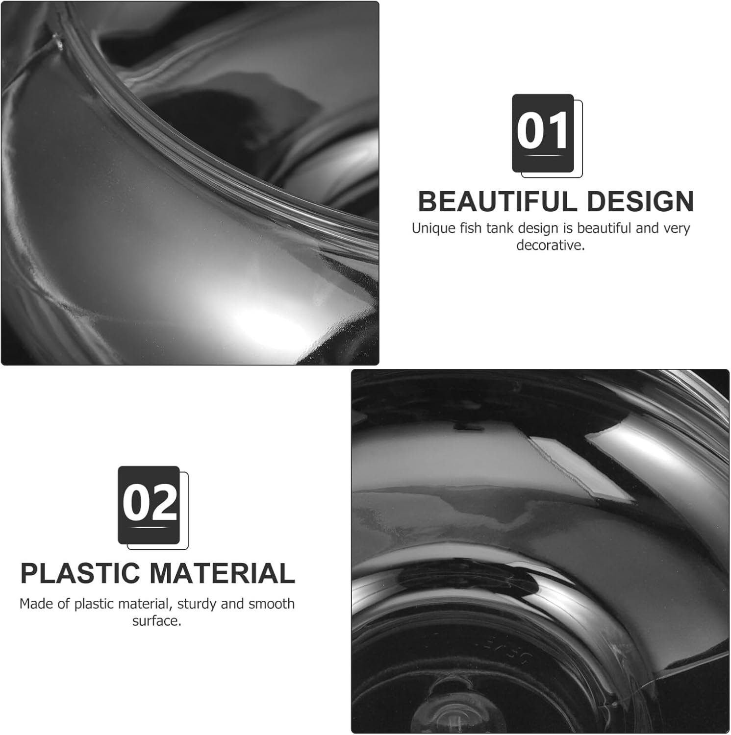 OEM 9.53 Inch Transparent Landscape Fish Tank Shallow Clear Plastic Aquarium Desktop Bowl for Goldfish Turtles Home Office Decor Factory