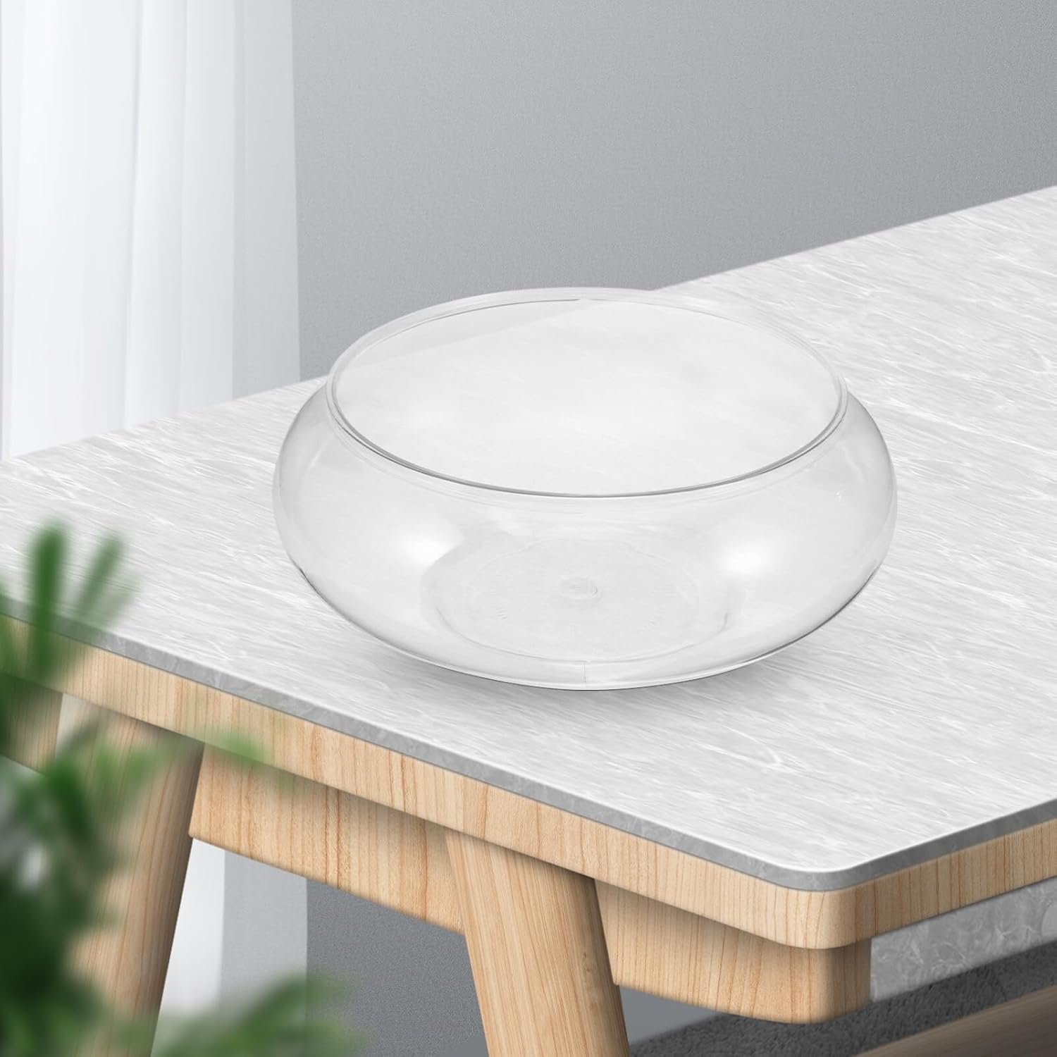 OEM 9.53 Inch Transparent Landscape Fish Tank Shallow Clear Plastic Aquarium Desktop Bowl for Goldfish Turtles Home Office Decor Factory