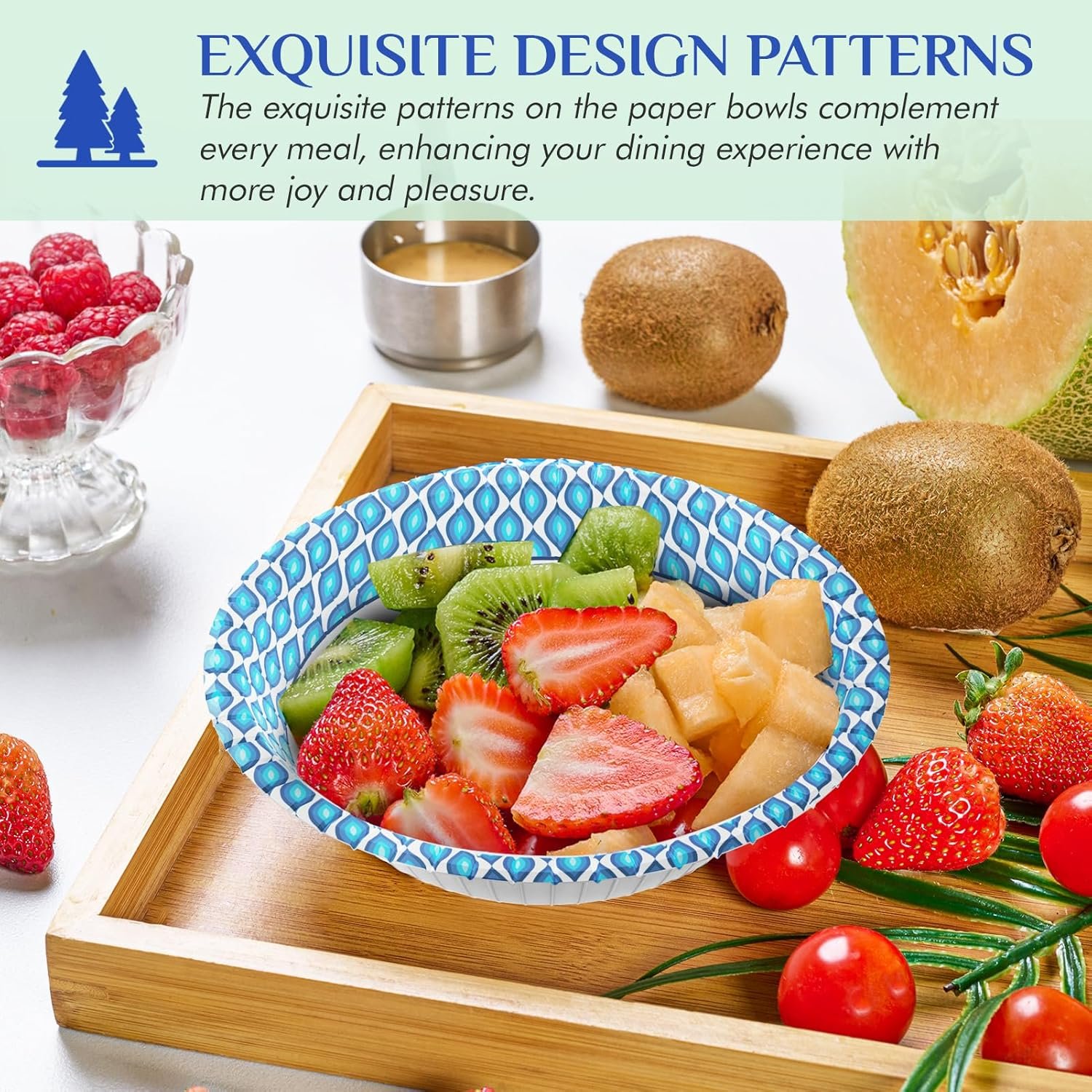 Wholesale 300 Count 10 Oz Printed Soak Proof Disposable Paper Bowls for Snacks Desserts Light Meals Factory