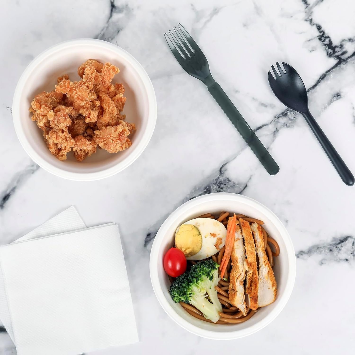 Wholesale Compostable 12 Ounce 50 Pack Disposable Small Round Paper Bowls PFAS-Free Eco-Friendly Biodegradable Bagasse For Hot Soup Food Salad Dinner Party Factory