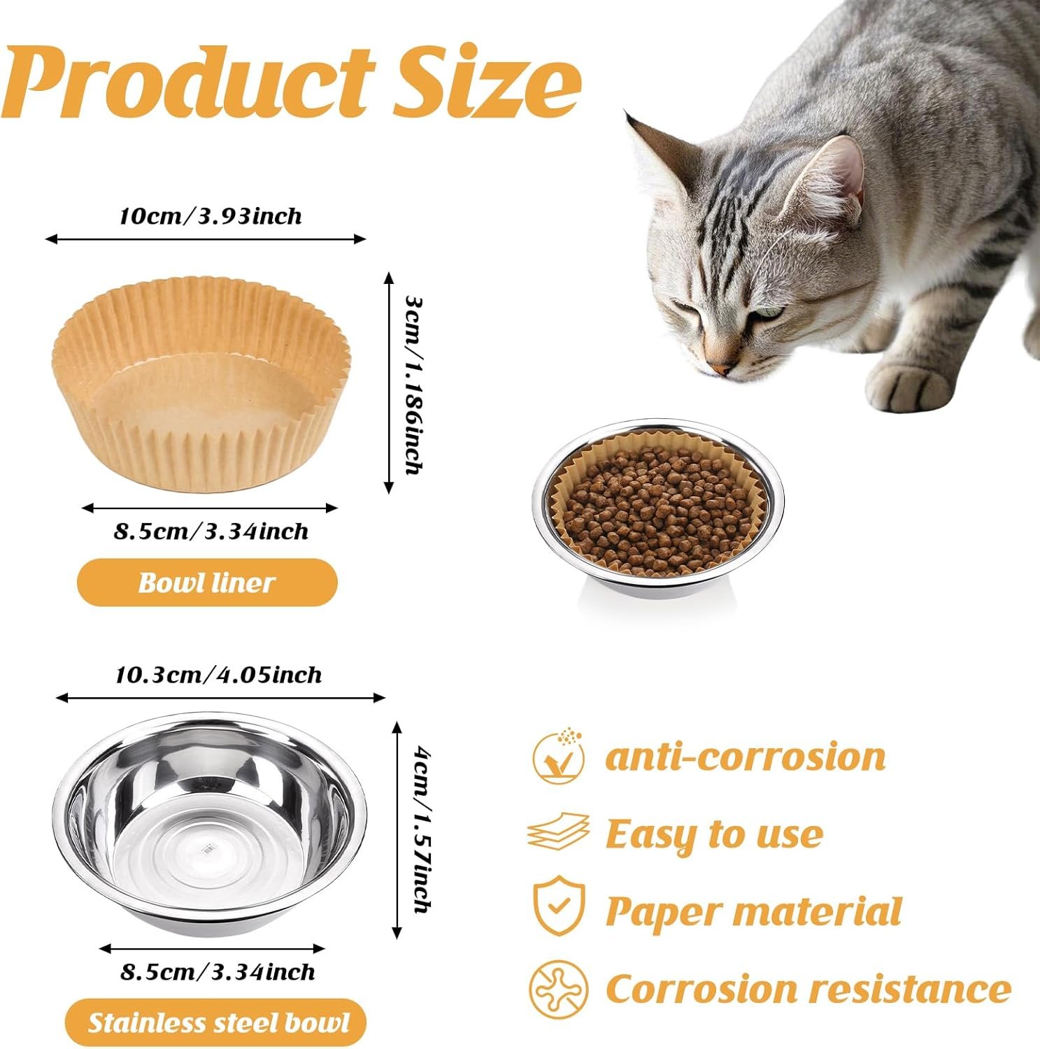 Wholesale 400 Pcs Bulk Disposable Paper Pet Feeding Bowl Liners Small Size for Cats Small Dogs Factory
