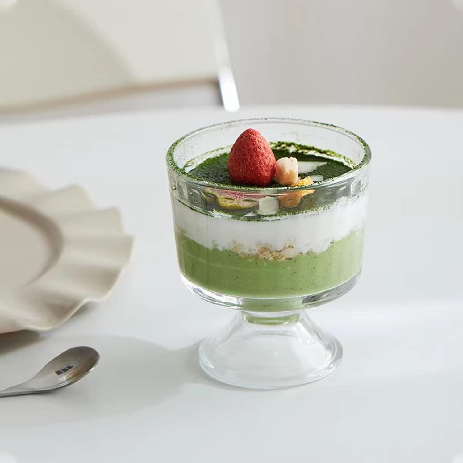 Wholesale Glass Dessert Bowl Set of 12 Clear Footed 10-Ounce 300ml Ice Cream Cups for Sundae Snacks Cereal Fruit Factory