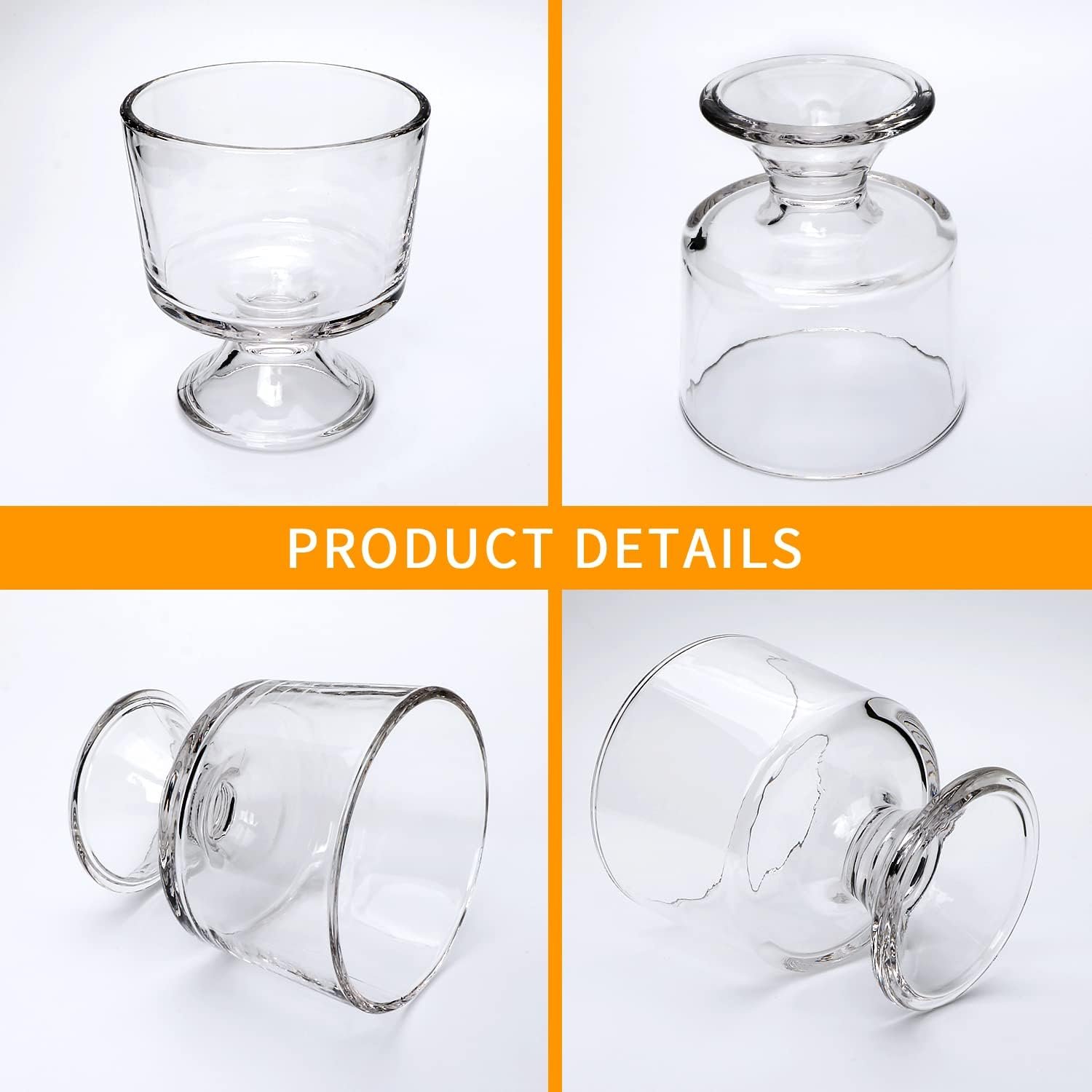 Wholesale Glass Dessert Bowl Set of 12 Clear Footed 10-Ounce 300ml Ice Cream Cups for Sundae Snacks Cereal Fruit Factory
