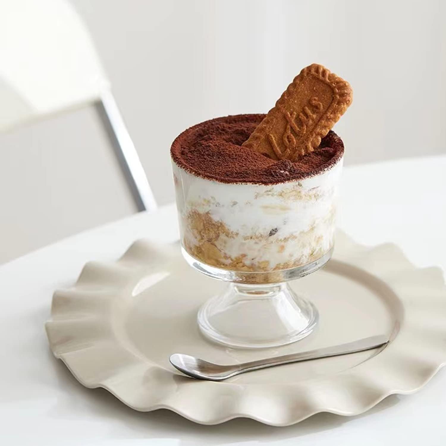 Wholesale Glass Dessert Bowl Set of 12 Clear Footed 10-Ounce 300ml Ice Cream Cups for Sundae Snacks Cereal Fruit Factory