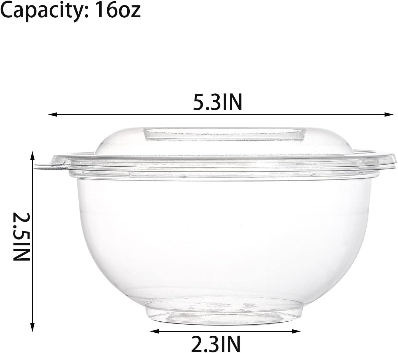 Wholesale 50 Pack 16oz Plastic Salad Bowls with Lids Small Clear Disposable Containers for Salad Meal Prep Perfect for Picnics To-Go Serving Factory Wholesale 50 Pack 16oz Plastic Salad Bowls with Lids Small Clear Disposable Containers for Salad Meal Prep Perfect for Picnics To-Go Serving Factory
