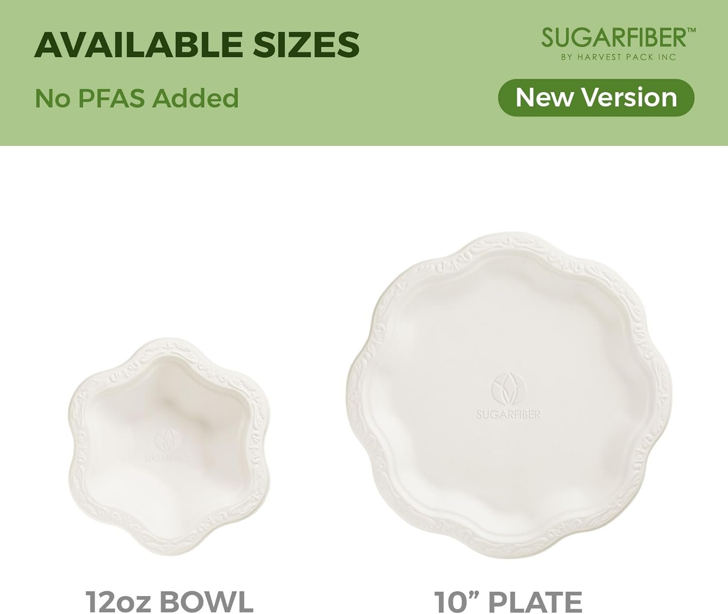 Wholesale 50 Count 12oz Compostable Floral White Paper Bowls Eco-Friendly Plastic-Free Elegant Natural Sugarcane Disposable Bagasse Bowls for Ice Cream Dessert Factory