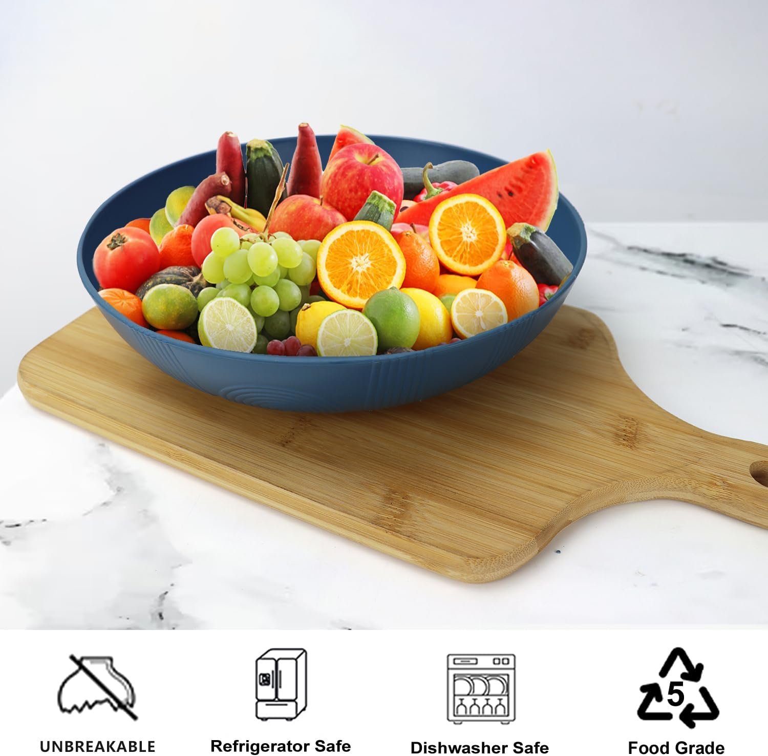 Wholesale 10-Inch Large Pasta Bowls Set of 6-65oz Wheat Straw Reusable Plastic Bowls for Pasta Salad Soup Unbreakable Lightweight Dishwasher Safe BPA-Free Factory