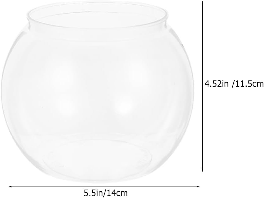 OEM 1 Gallon Transparent Plastic Small Round Fish Bowl Aquarium for Goldfish Turtles Tabletop Tank Office Home Decor Factory