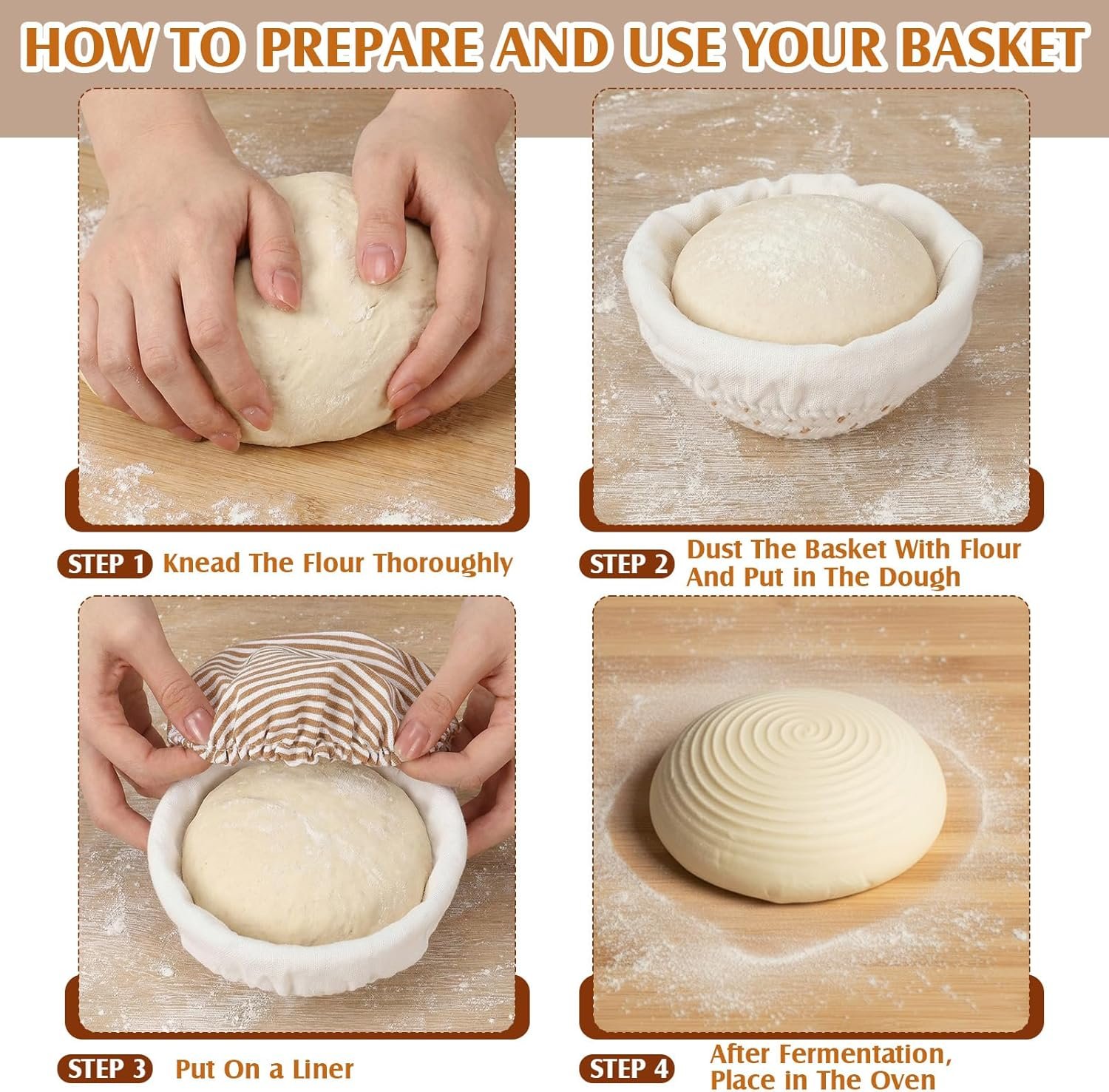 Wholesale 6-Pack 5.5-Inch Mini Banneton Proofing Baskets Natural Cotton Rope with Cloth Liners 6 Colors Sourdough Baking Kit Factory Wholesale 6-Pack 5.5-Inch Mini Banneton Proofing Baskets Natural Cotton Rope with Cloth Liners 6 Colors Sourdough Baking Kit Factory