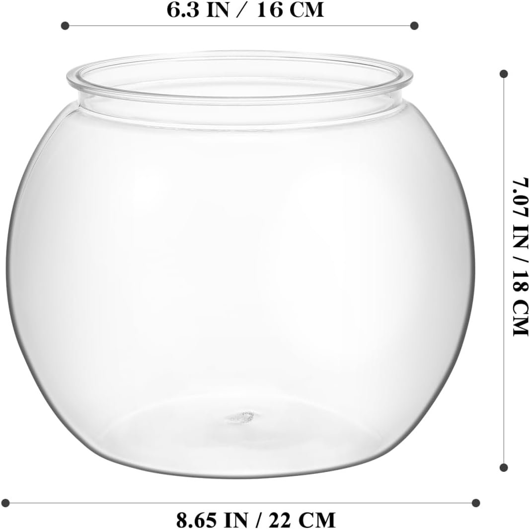 OEM 1.5 Gallon Clear Plastic Round Fish Bowl Desktop Aquarium Tank Home Office Decor Small Ornamental supplier