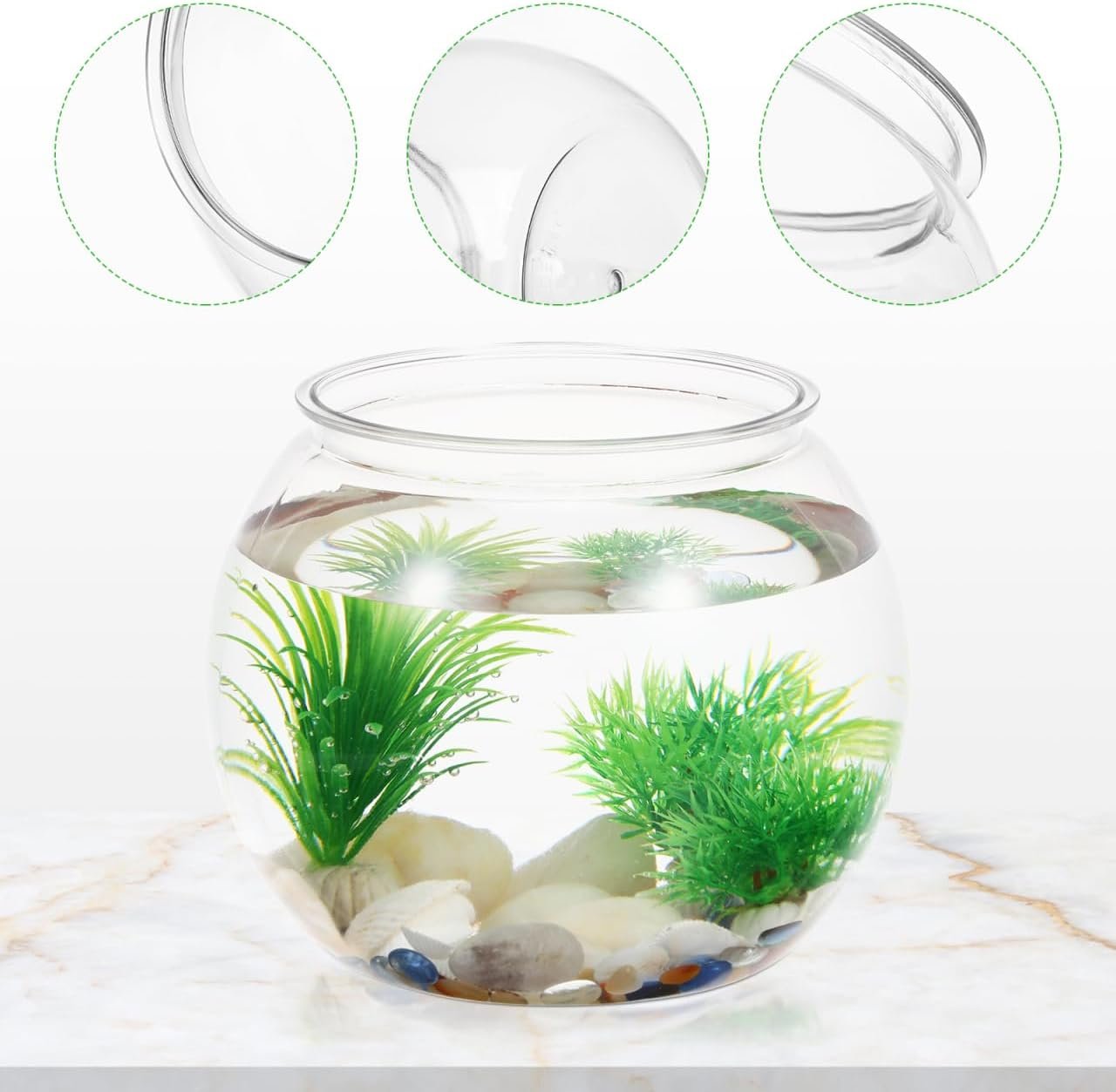 OEM 1.5 Gallon Clear Plastic Round Fish Bowl Desktop Aquarium Tank Home Office Decor Small Ornamental supplier