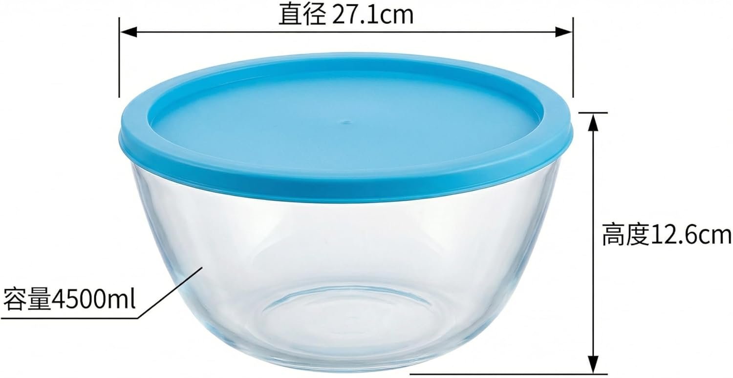 Wholesale Glass Sourdough Mixing Bowls with Lids 2-Pack 4.76 Quart Large Capacity Clear Design for Bread Making Proofing Storing Dough Factory