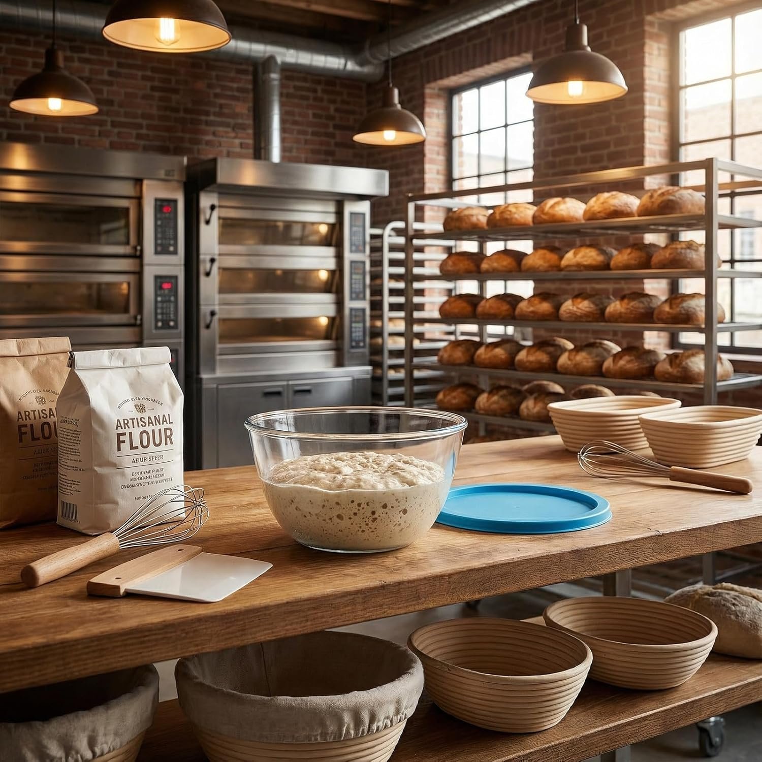 Wholesale Glass Sourdough Mixing Bowls with Lids 2-Pack 4.76 Quart Large Capacity Clear Design for Bread Making Proofing Storing Dough Factory