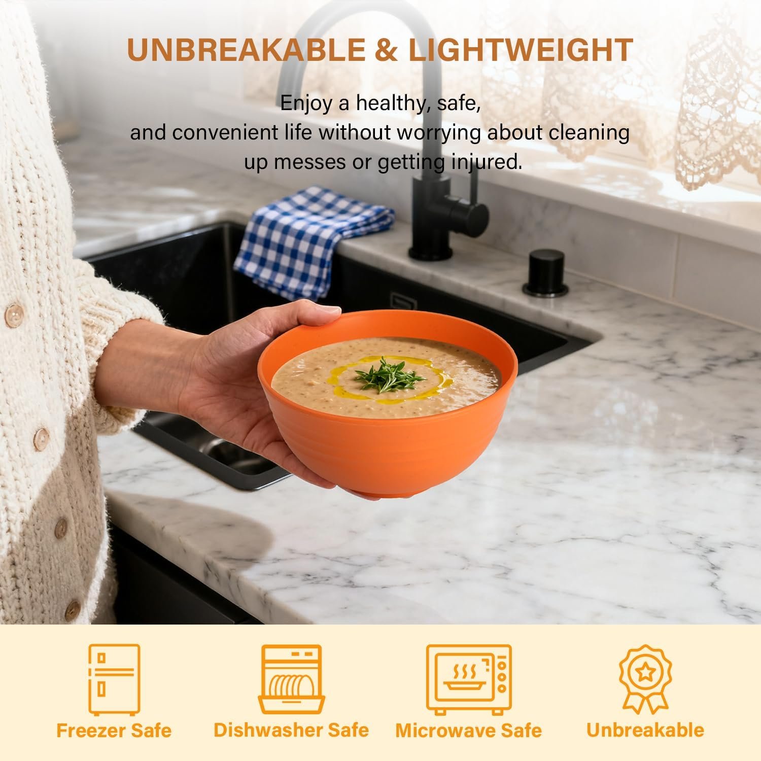 Wholesale Unbreakable Wheat Straw Cereal Bowls 8 PCS 26 OZ Microwave Dishwasher Safe Multi Color Factory