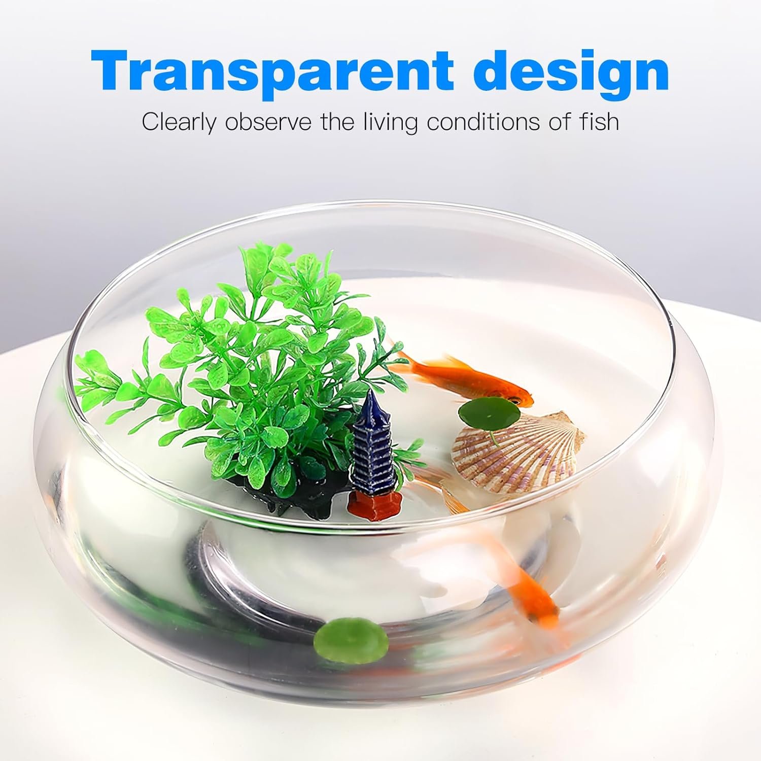 OEM 1 Gallon Transparent Glass Aquarium Tank Multi-Function Betta Fish Goldfish Bowl Desktop for Office Decor Hydroponic Plants Factory