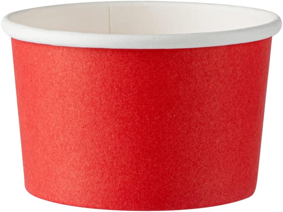 Wholesale 3-Ounce Dessert Cups 50 Disposable Ice Cream Cups Lids Sold Separately Heavy-Duty Red Paper Frozen Yogurt Bowls for Hot and Cold Foods Perfect for Gelato or Mousse Factory