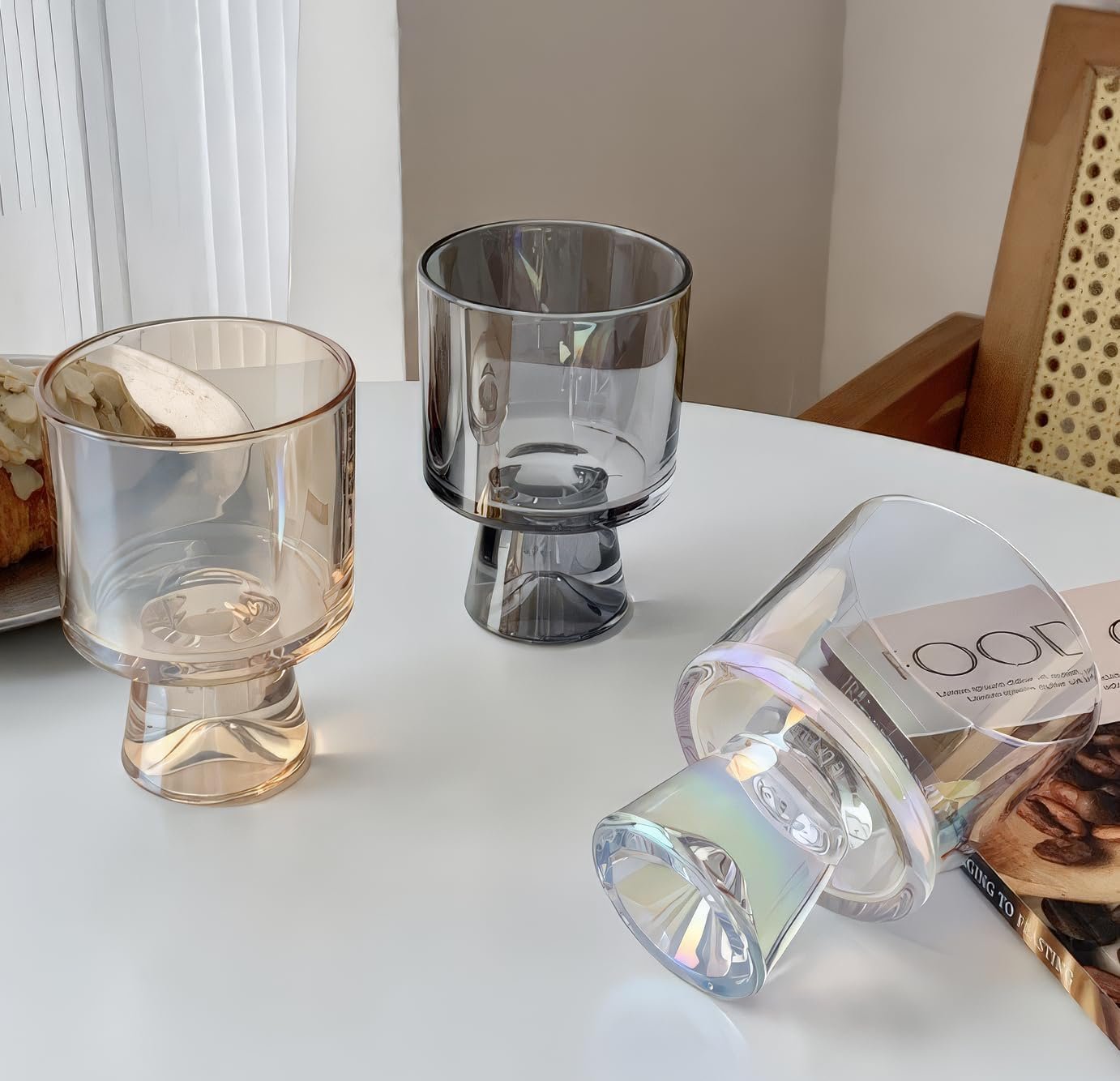 Wholesale 8 oz Amber Glass Dessert Cups Set of 6 for Pudding Sundae Ice Cream Cake Fruits Salads Cocktails Trifle Bowls Factory