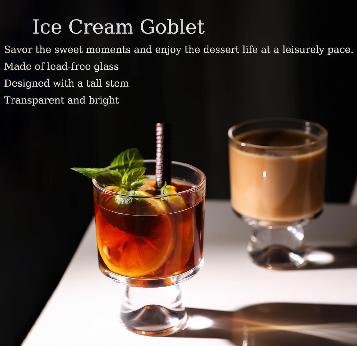 Wholesale 8 oz Amber Glass Dessert Cups Set of 6 for Pudding Sundae Ice Cream Cake Fruits Salads Cocktails Trifle Bowls Factory