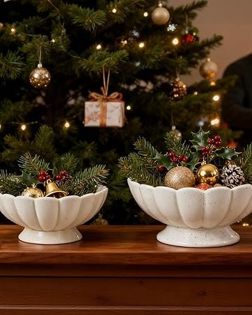 OEM 8-Inch White Pedestal Bowl Minimalist Fruit Centerpiece for Kitchen Counter Entryway Bread Snacks Candy Housewarming Wedding Gift Factory