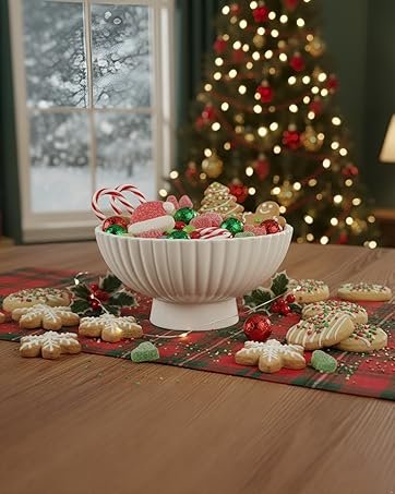 OEM 8-Inch White Pedestal Bowl Minimalist Fruit Centerpiece for Kitchen Counter Entryway Bread Snacks Candy Housewarming Wedding Gift Factory