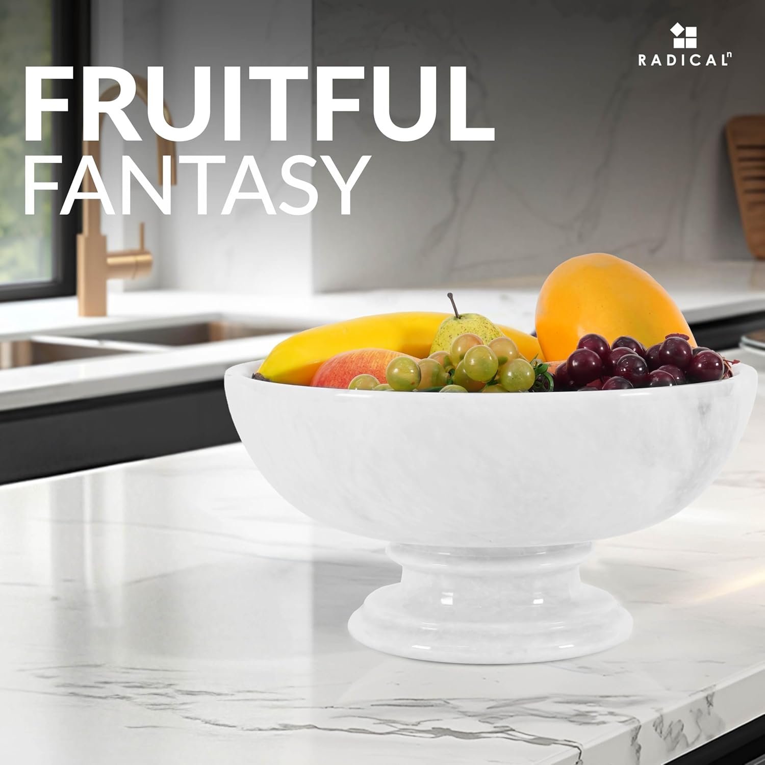 OEM 10-Inch White Marble Handmade Fruit Bowl for Kitchen Counter Entryway Table Decor Modern Candy Dish Storage Factory