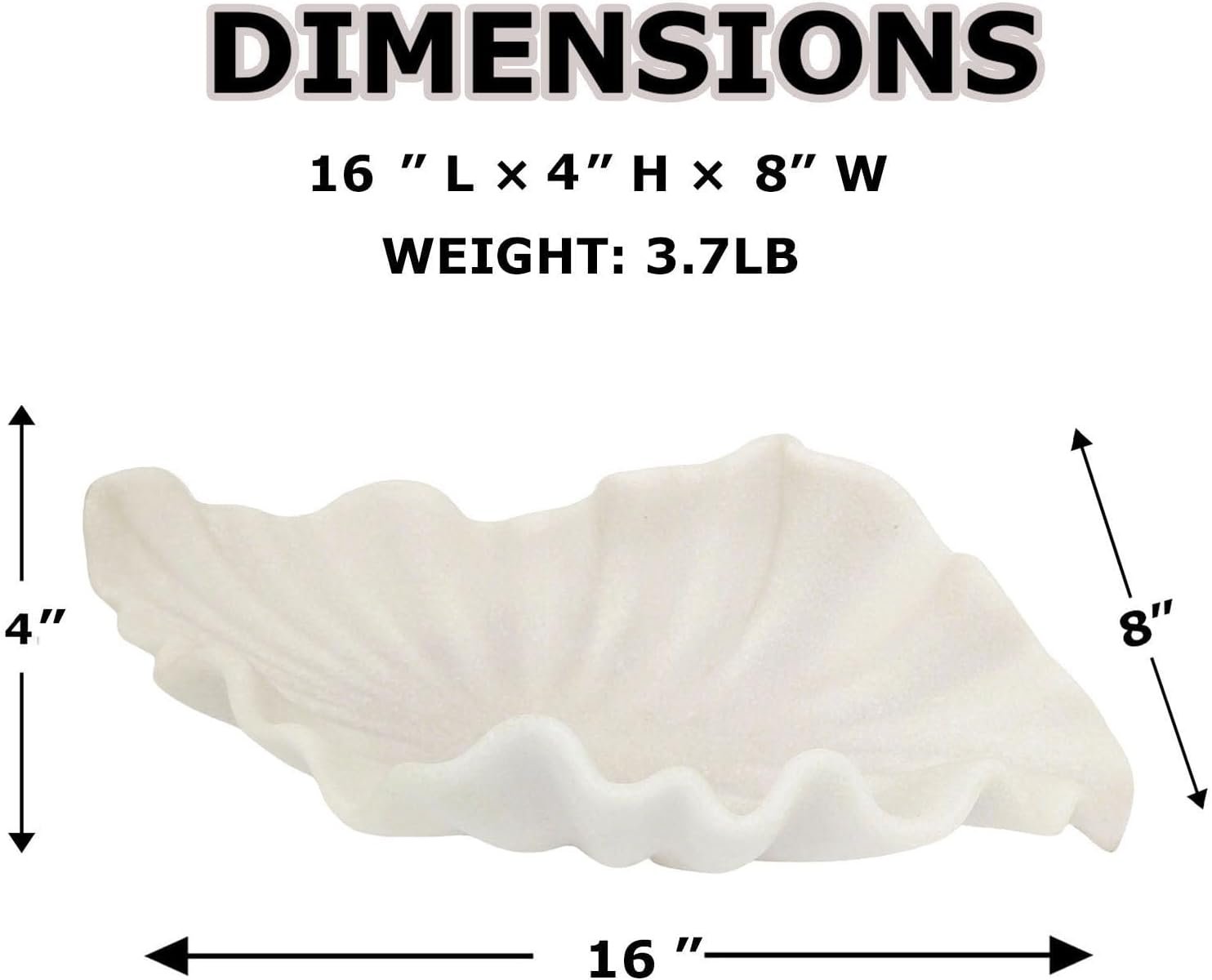 OEM Large 16-Inch Scalloped Ruffle Decorative Bowl for Home Coffee Table Entryway Key Purse Fruit Centerpiece factory