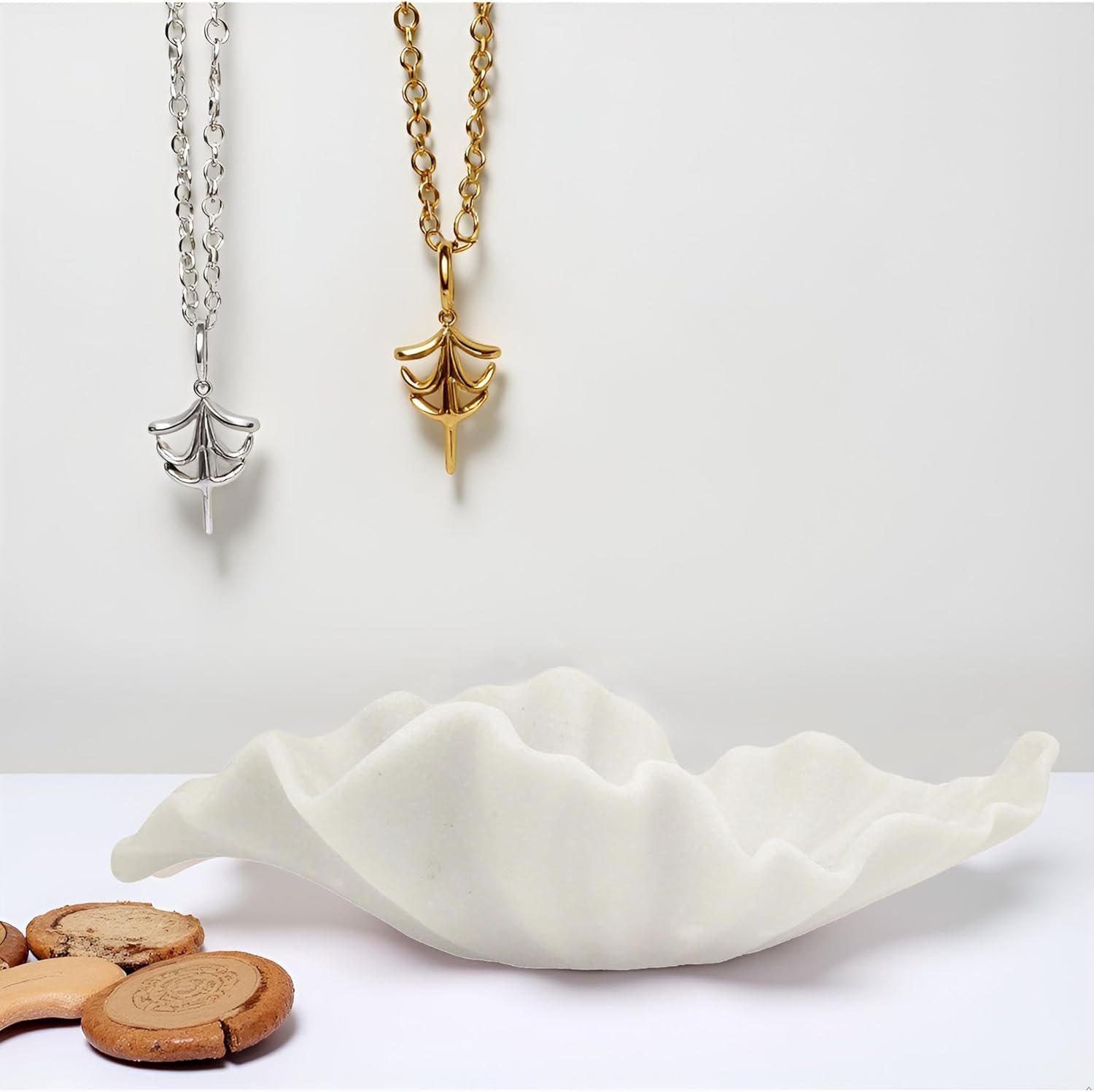 OEM Large 16-Inch Scalloped Ruffle Decorative Bowl for Home Coffee Table Entryway Key Purse Fruit Centerpiece factory