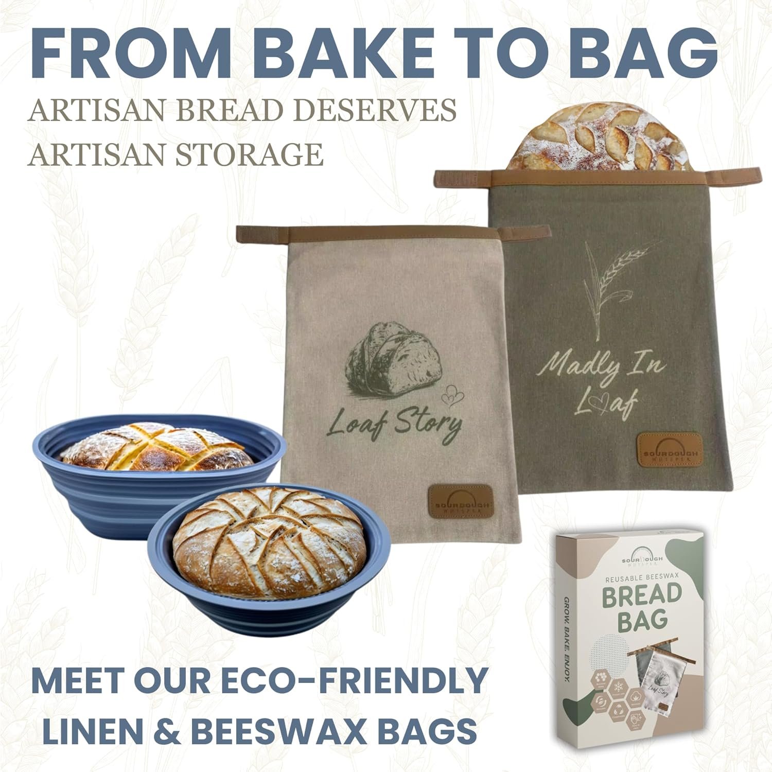 OEM Foldable Silicone Sourdough Banneton Basket Set 9.5 Inch Oval Round Proofing Bowls Oven Dishwasher Safe Gifts for Bakers Blue Manufacturer