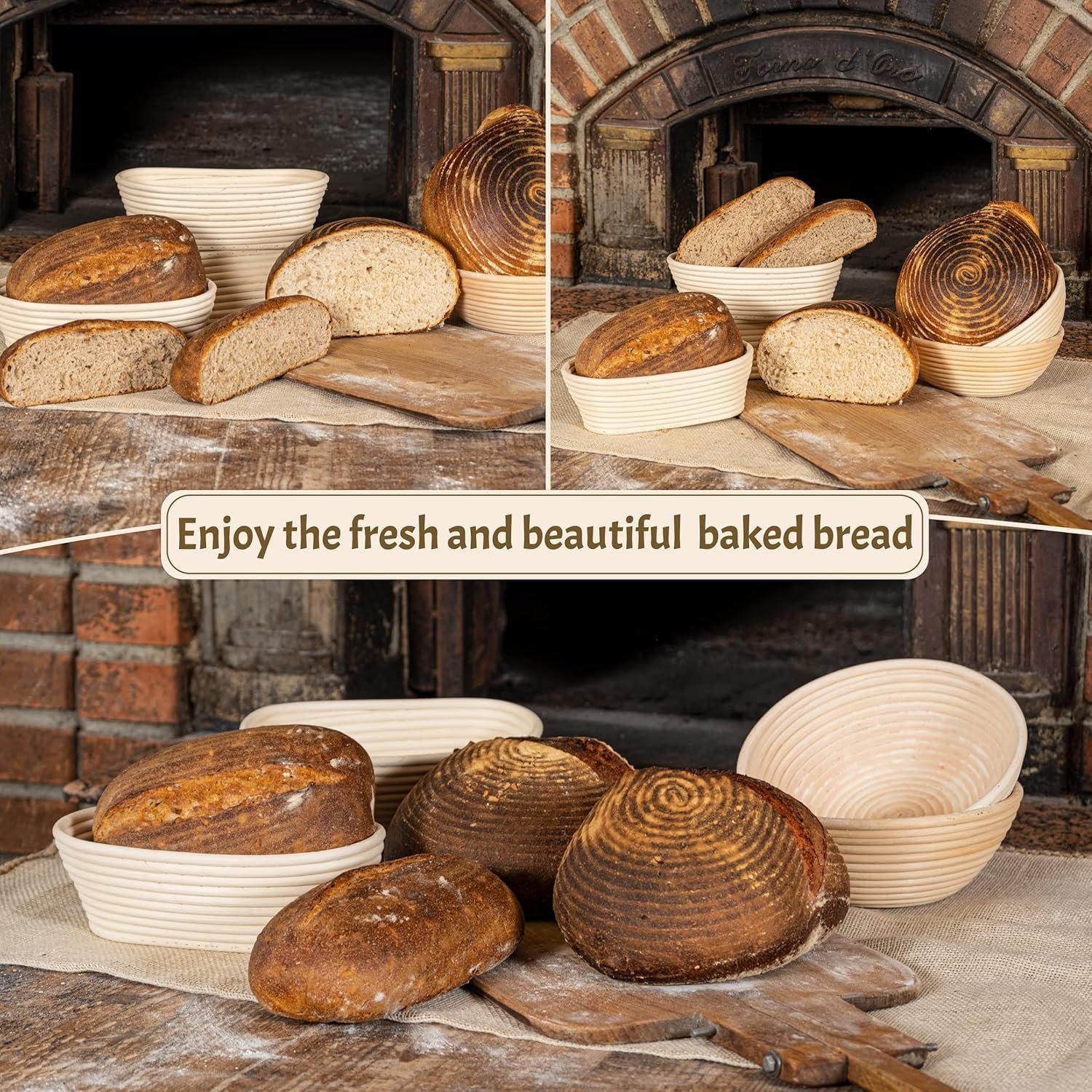 OEM 9.5 Inch Oval Banneton Bread Proofing Basket 2-Pack with Liner for Sourdough Artisan Baking Factory OEM 9.5 Inch Oval Banneton Bread Proofing Basket 2-Pack with Liner for Sourdough Artisan Baking Factory